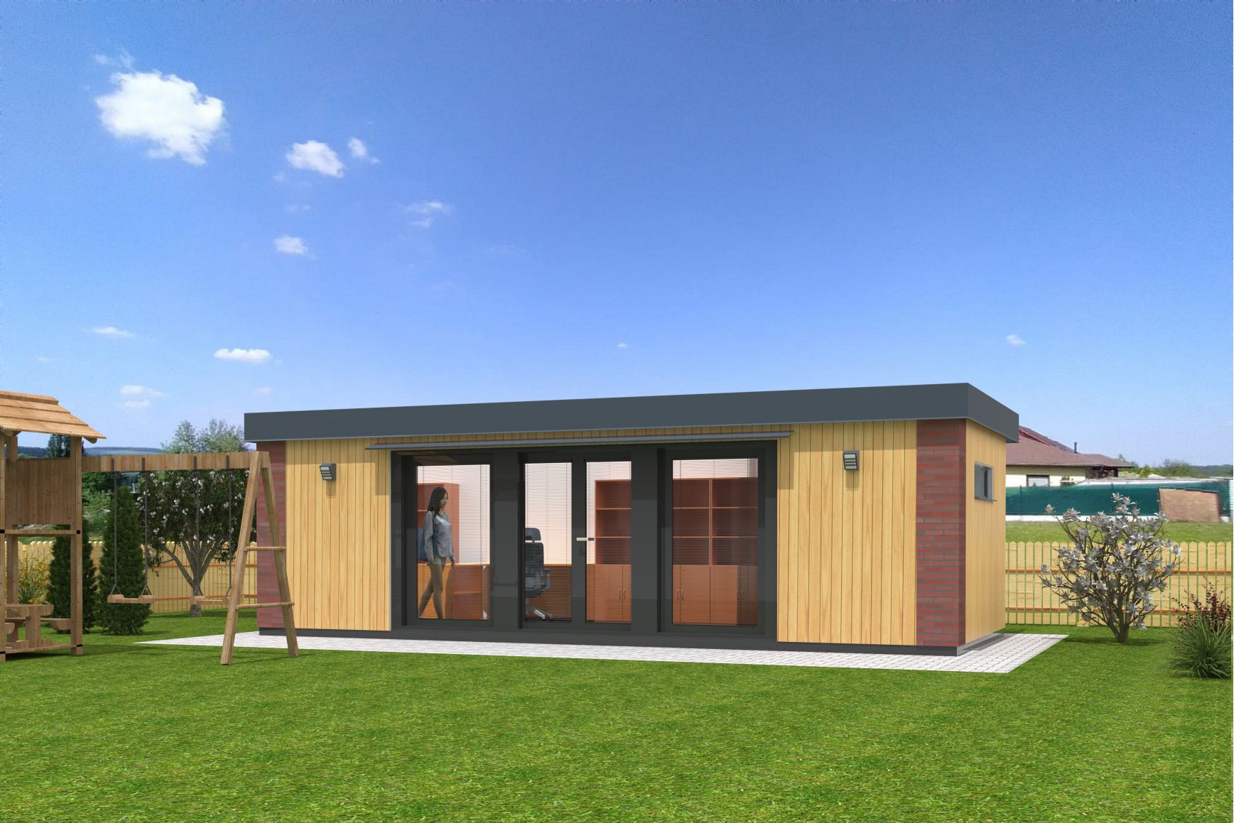 Zahradní domek 8m x 3m, zateplený pro celoroční užívání