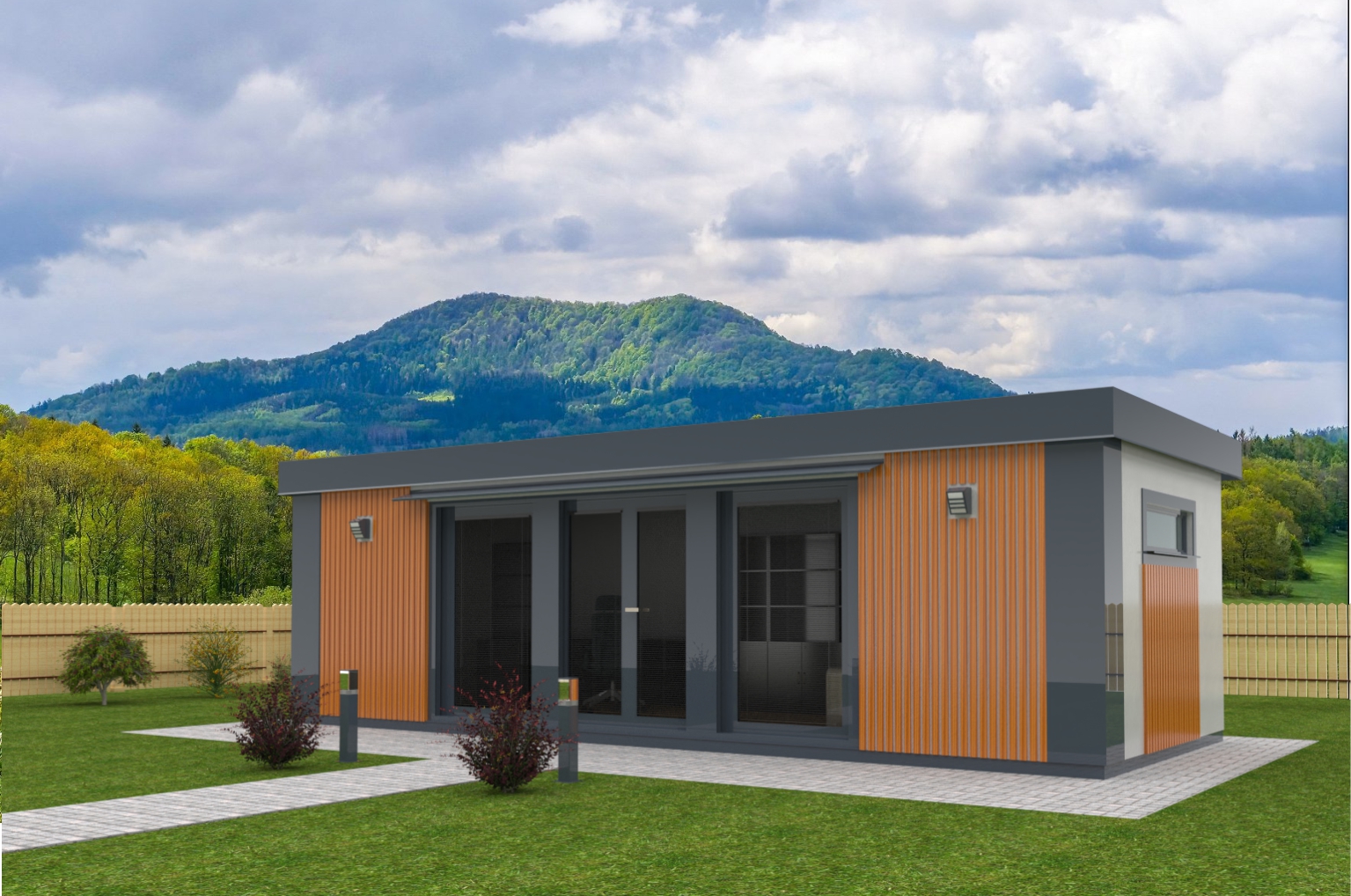 Zahradní domek Tiny House, 8m x 3m, zateplený pro celoroční užívání